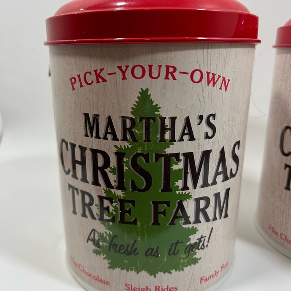 Canister Carbon Steel Martha Stewart The Holiday Collection 5.3”x 9” Set of Two - Picture 1 of 7